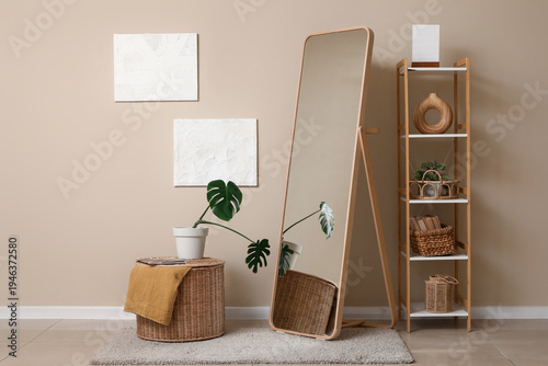 Interior of room with shelv...