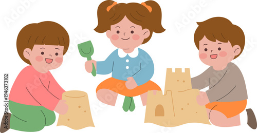 kids playing with sand	