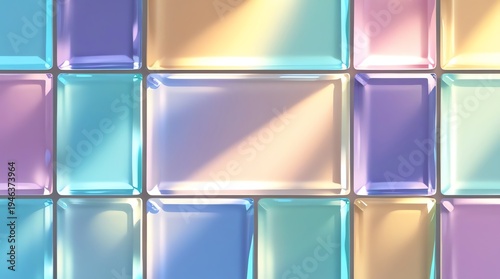 Iridescent Glass Tiles Background.