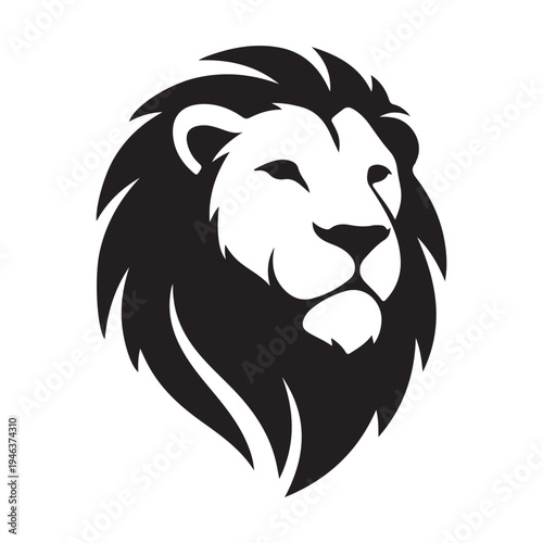 Canvastavla Lion professional simple design, black and white