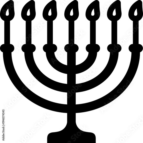 Hanukkah menorah candle icon vector, jewish holiday symbol light flame tradition religion celebration festival design isolated graphic element set collection group for web app print.