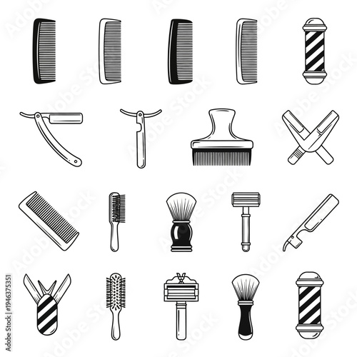 Barber tools and shaving equipment.