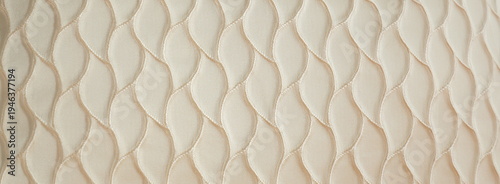 Cream quilted wave texture with organic geometric pattern