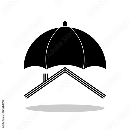 Waterproofing roof  icon with shadow