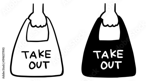 Take away icon illustrations. Pack of vector icons for ui ux