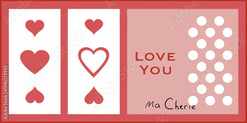 A playful valentine s day card with hearts and loving messages