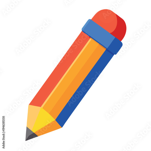 Vector illustration of a pencil and eraser