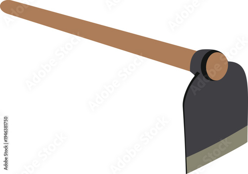 Garden hoe tool illustration isolated on white background