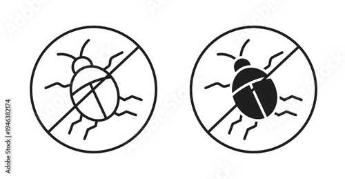 Mite in the prohibition signs. web vector design