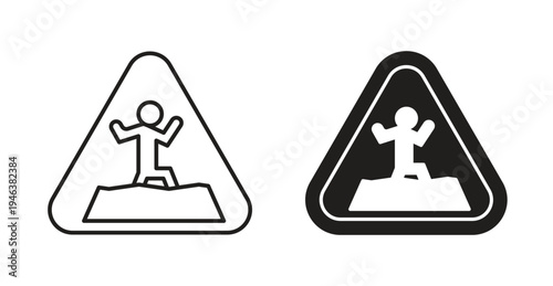 Mud warning signs. web vector design
