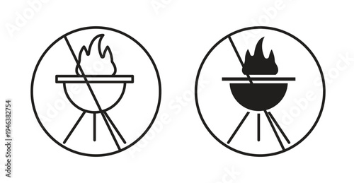 No barbecue with fire signs. web vector design