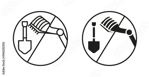 No digging signs. web vector design