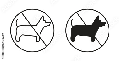 No dogs allowed signs. web vector design