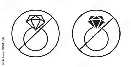 No jewelry signs. web vector design