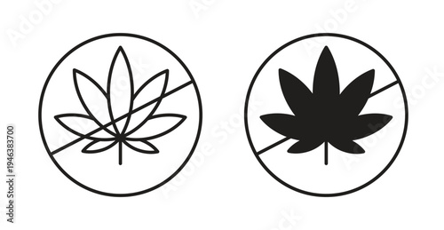 No Marijuana signs. web vector design