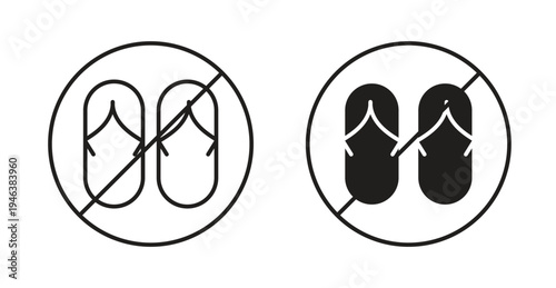 No sandals signs. web vector design