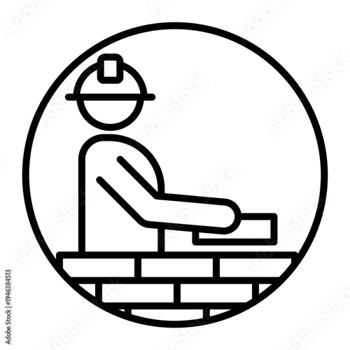 An outline icon depicting masonry work