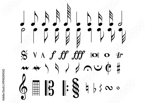 music notes set