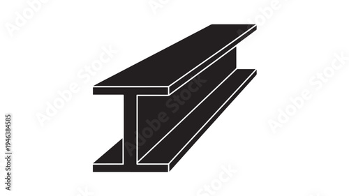 I-beam steel construction profile, industrial building material with a strong and durable structure for engineering and architecture projects.