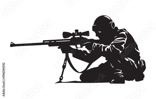 Sniper Man Vector Art Icons and Graphics Vector Illustrations Art