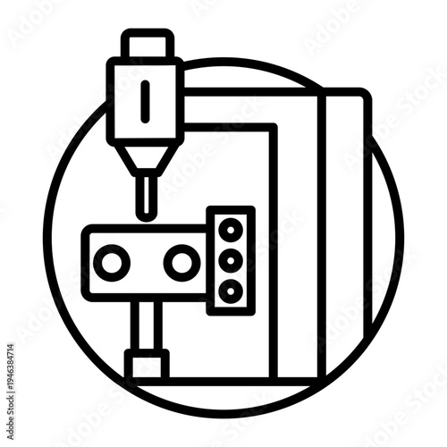 A linear icon showing a milling machine