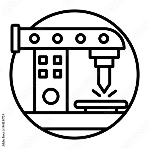 A linear icon showing a boring machine