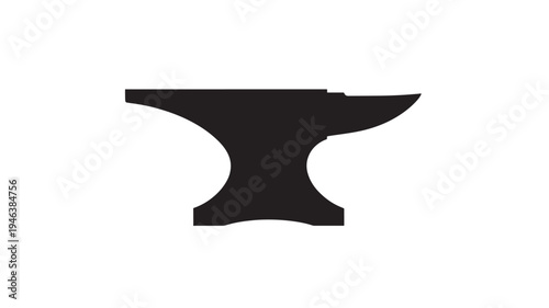 Anvil black silhouette icon, representing blacksmithing, metalworking, and industrial craftsmanship with its iconic shape.