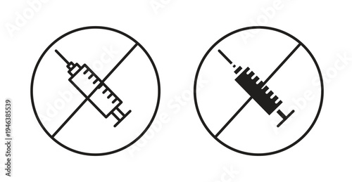 No syringe signs. web vector design