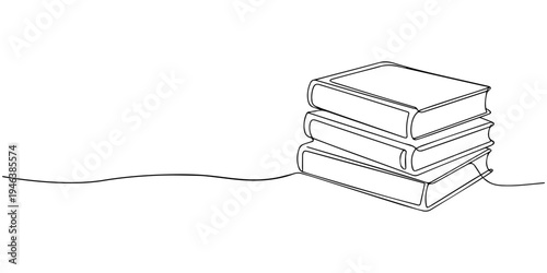 Stack of books on white background with educational and office items