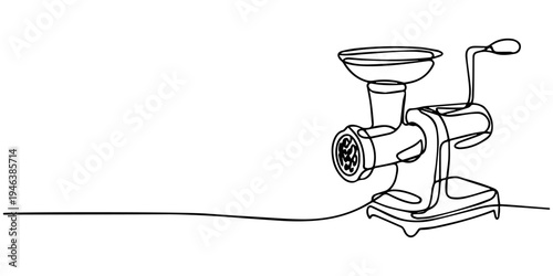 Vintage sewing machine with black headphones and audio equipment isolated on white background