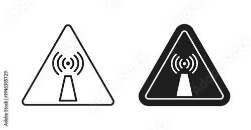 Non ionizing radiation hazard signs. web vector design