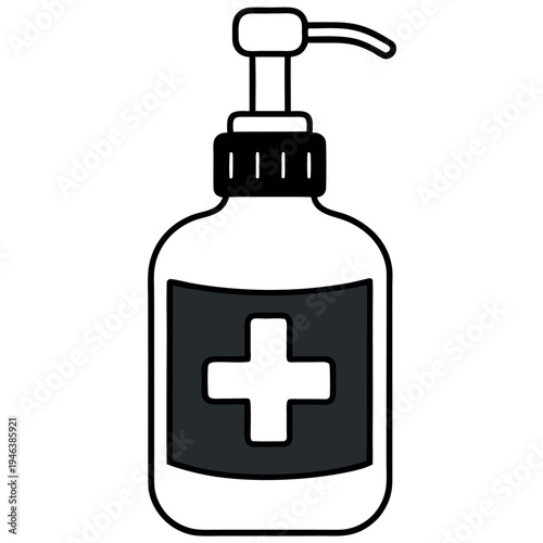 Blue plastic bottle with shower gel