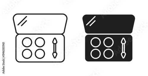 Palette with eyelash shadows icon. web vector design