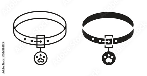 Pet collar icon. web vector design