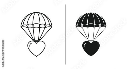 Heart parachute illustration