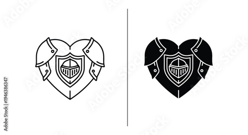 Shield and Heart Logo Design