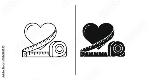 Heart and Measuring Tape Illustration