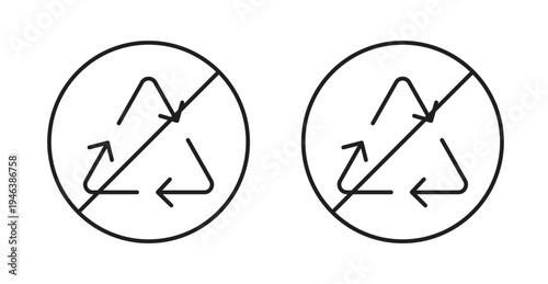 Recycle prohibition signs. web vector design