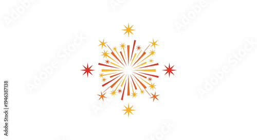 Vibrant India-Inspired Firework Sparkler with Dynamic Gradient and Starburst Design Illustration for Celebratory Art