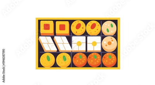 Vibrant Indian Pizza Arrangement with Colorful Food Items and Appetizing Presentation on a Neutral Background