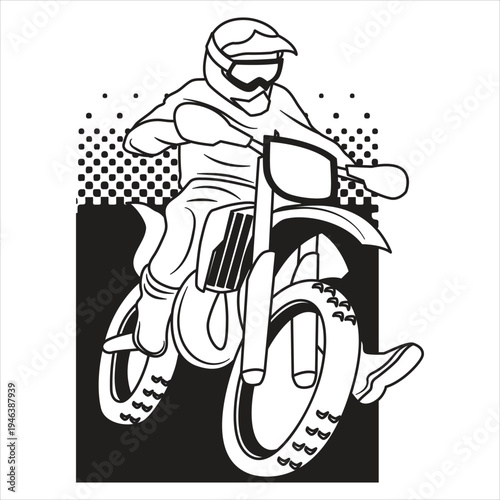 Professional motocross racer jumping during extreme sports event