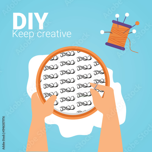 DIY craft, embroidery, creative hobby, sewing, handcrafted