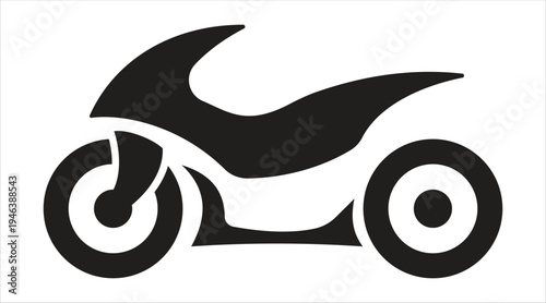 Silhouette of a racing motorcycle isolated on transparent background