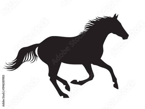 Running Horse Silhouette Vector