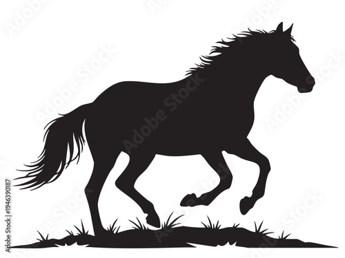 Running Horse Silhouette Vector