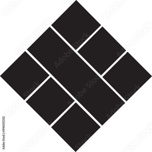 Abstract Brick Wall Pattern Diamond Shape Geometric Construction Texture Logo Design Icon