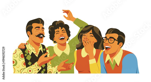 Group of diverse people laughing together vector illustration