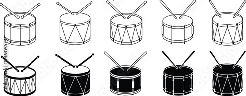 Mountain bike silhouette set featuring side profile and front view angles, bicycle transportation flat vector illustration for outdoor sports and cycling design