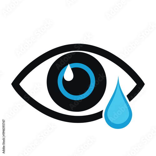 Leaking eye icon a stylized human eye 