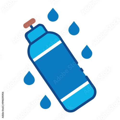 Leaking water bottle cap icon a plastic water bottle.